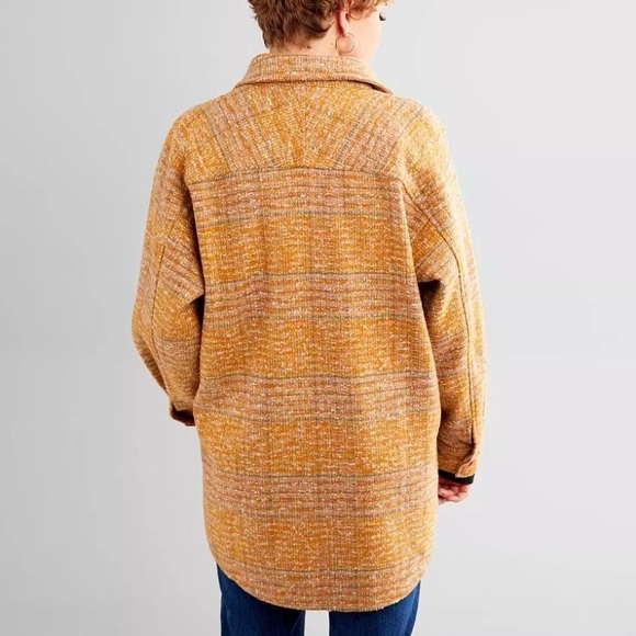 Mystree Mustard Plaid Shacket - Picture 4 of 7